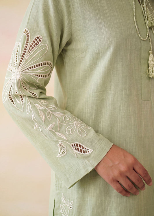 Ladies Embroidered Khaddar Kurta Set with Plazzo Online in Sri Lanka India Australia