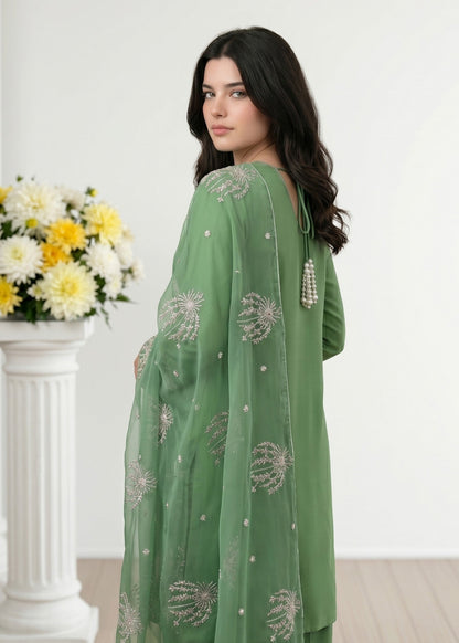 Ladies Embroidered Khaddar Suit with Plazzo Online in UK USA Canada