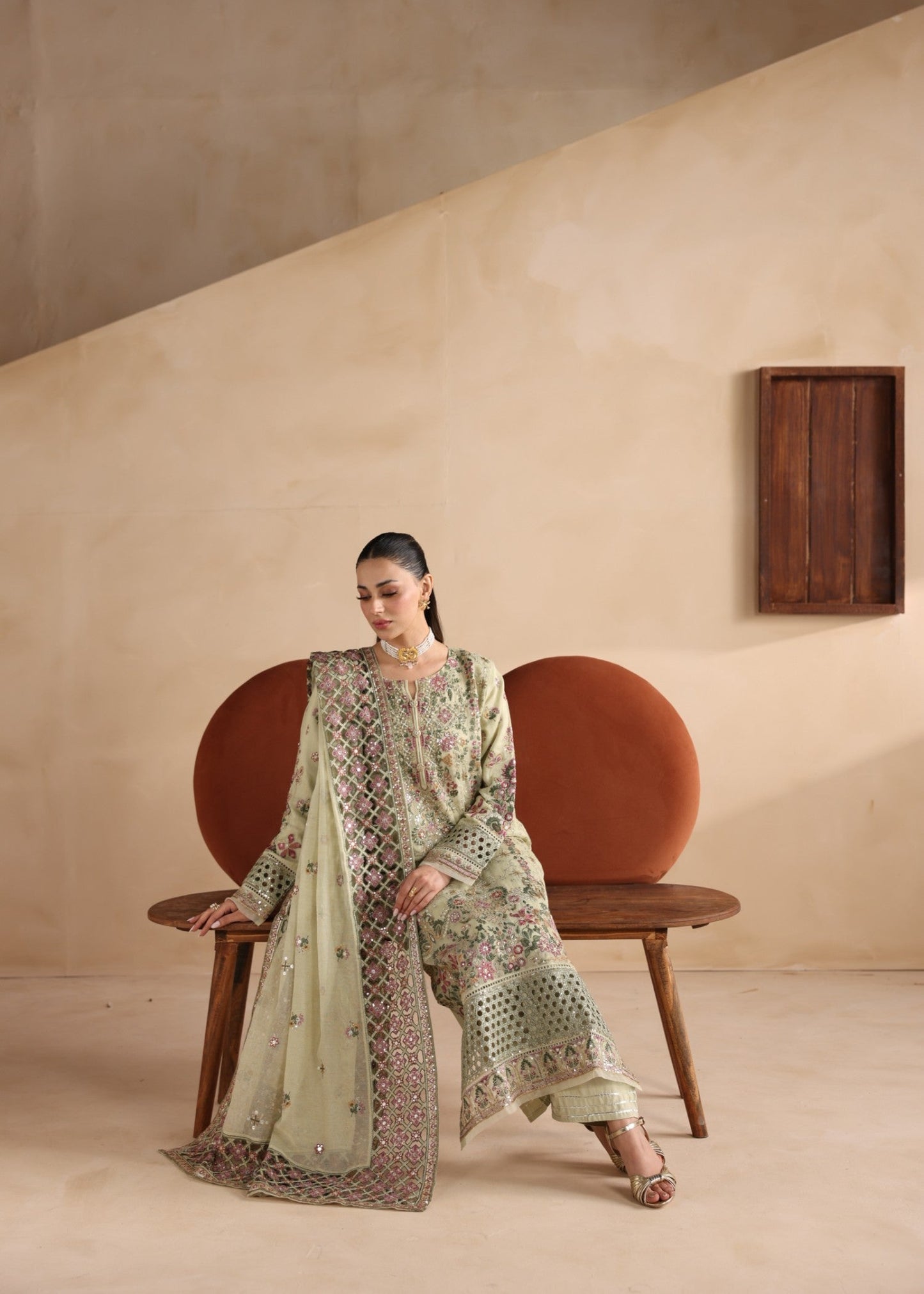 Ladies Embroidered Khaddi Net Shalwar Kameez Online in UK USA Canada
