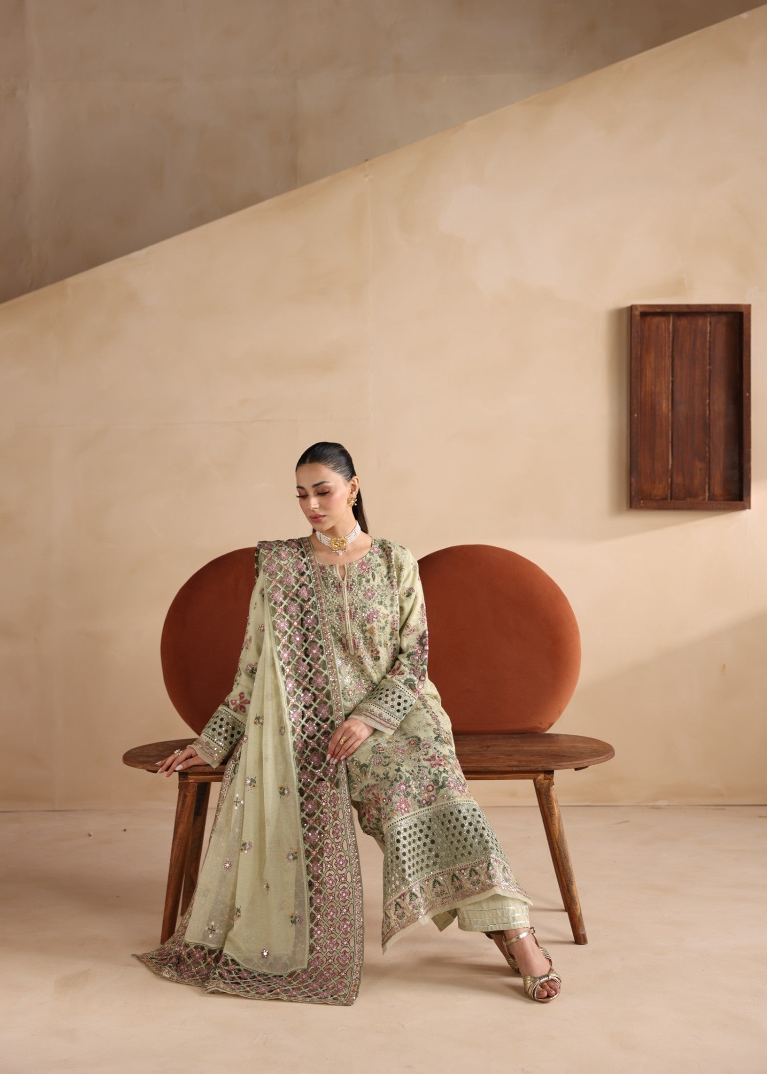 Ladies Embroidered Khaddi Net Shalwar Kameez Online in UK USA Canada