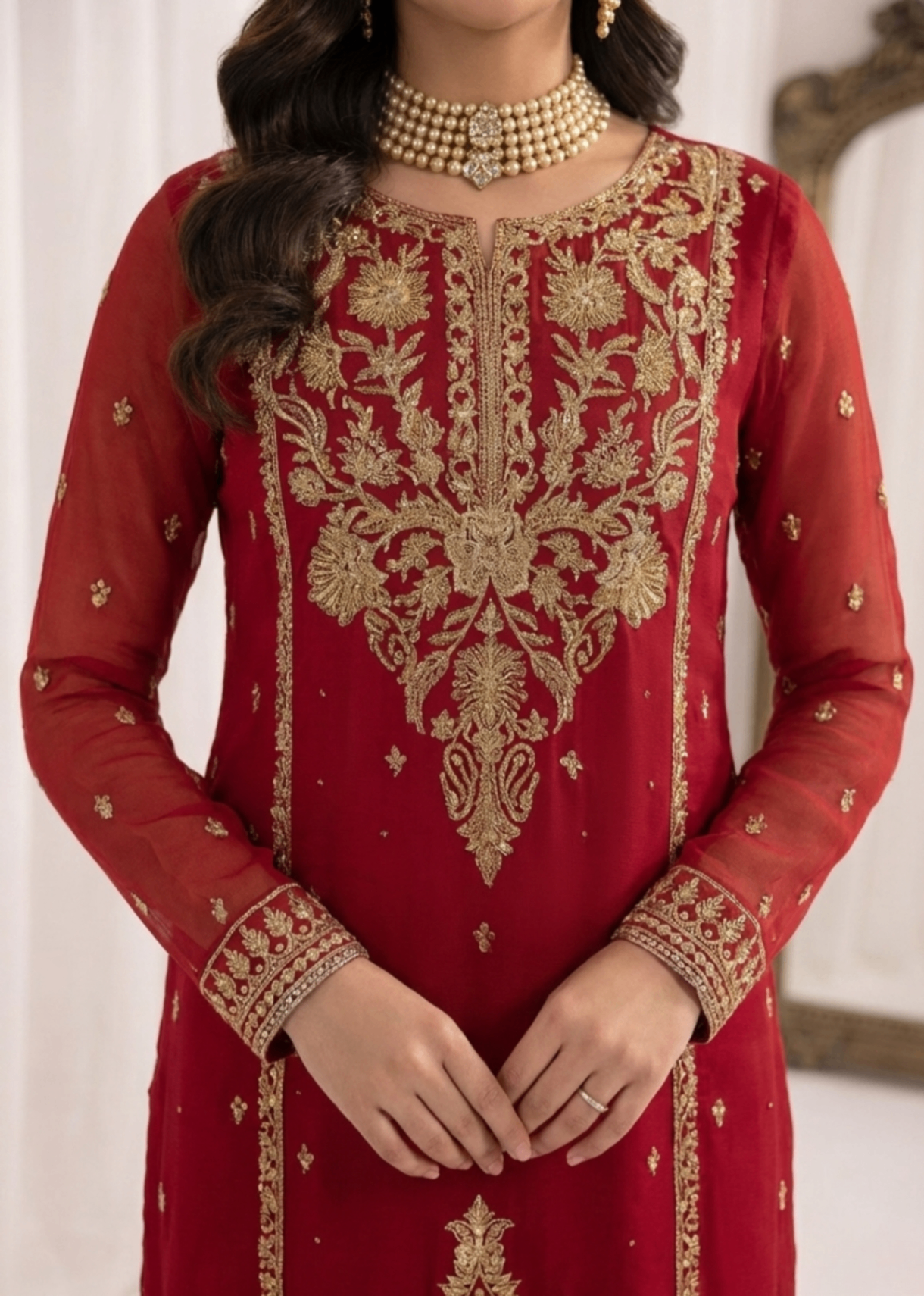 Ladies Embroidered Kurta Pajama Set Online in UK USA Canada