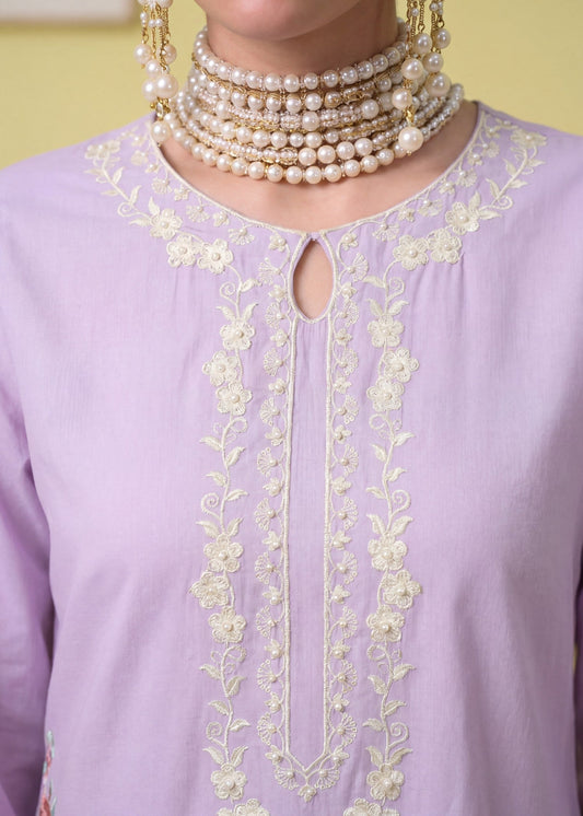 Ladies Embroidered Lavender Mist Lawn Shalwar Kameez Online in UK USA Canada