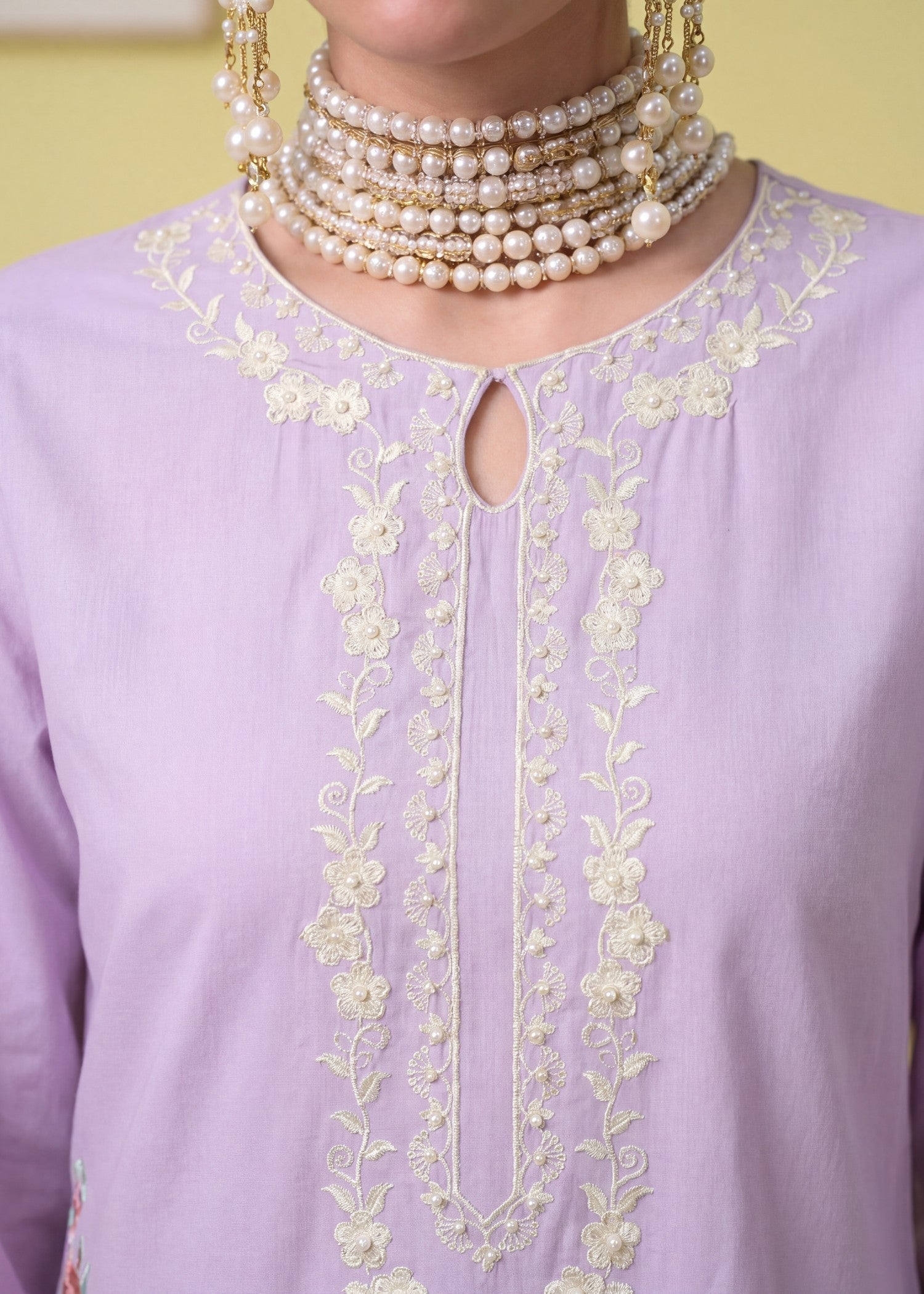 Ladies Embroidered Lavender Mist Lawn Suit Online in UK USA Canada