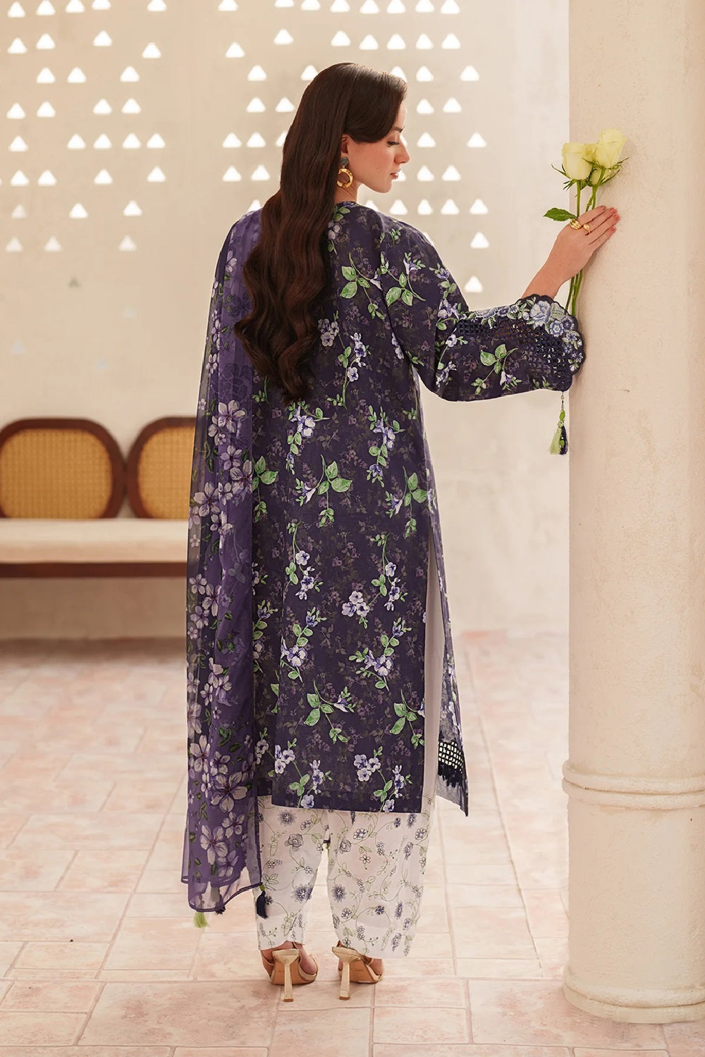 Ladies Embroidered Lawn Dress Material Online in UK USA Canada