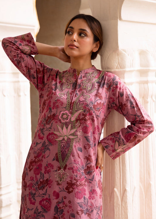 Ladies Embroidered Lawn Sharara Dress Online in UK USA Canada