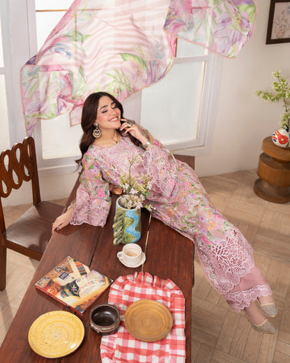 Ladies Embroidered Lawn Stitched Suit Online in Dubai UAE Abudhabi Ajman Sharjah