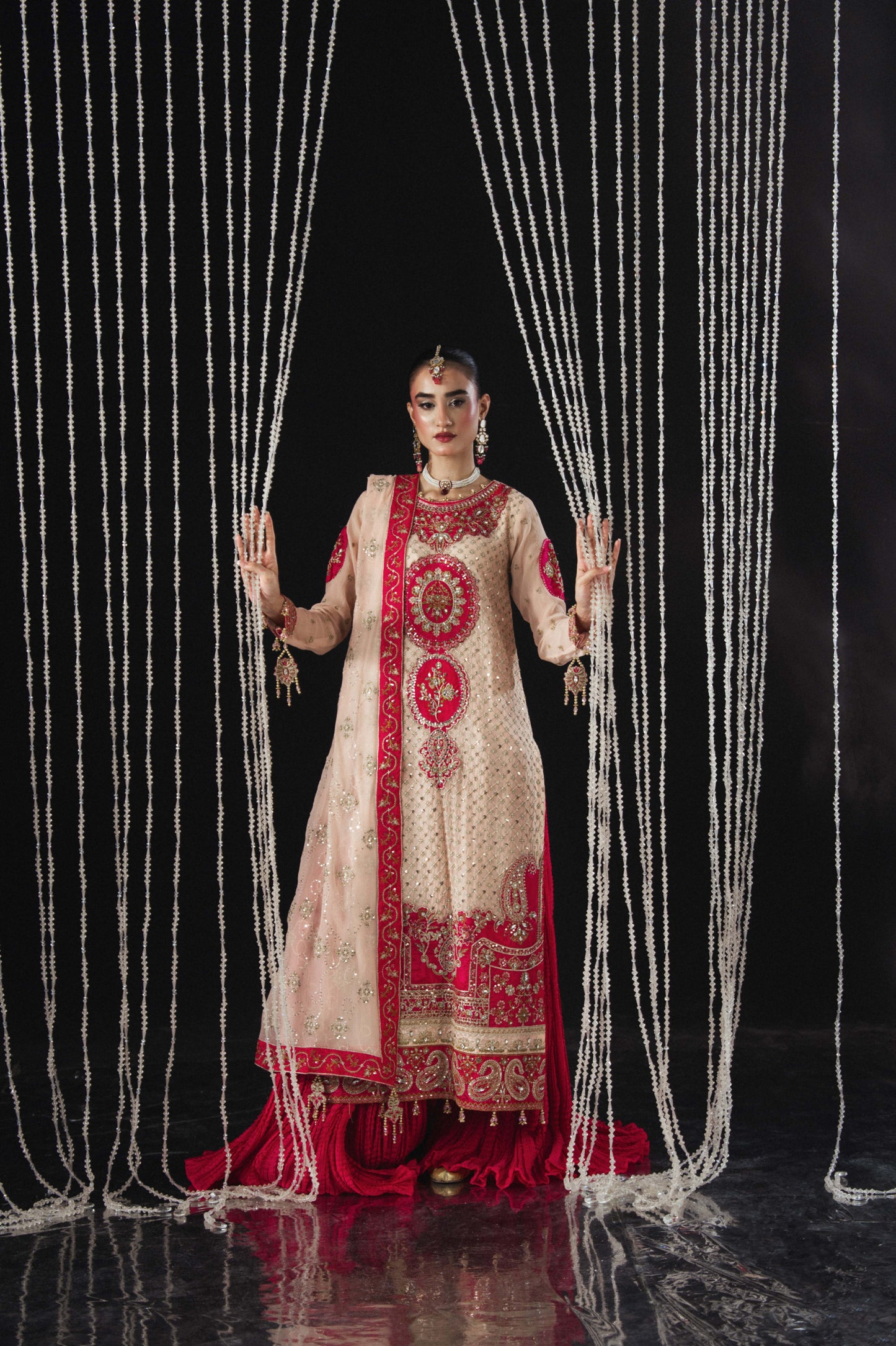 Ladies Embroidered Light Pink Sharara Suit Online in UK USA Canada
