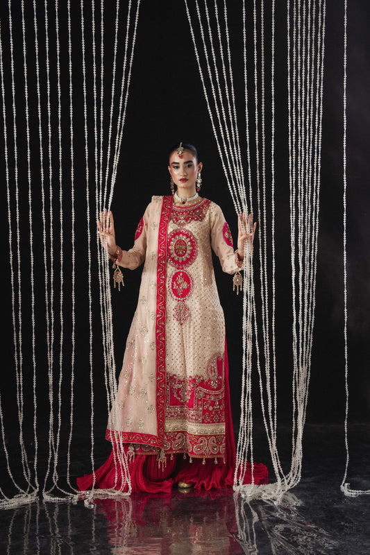 Ladies Embroidered Light Pink Sharara Suit Online in UK USA Canada