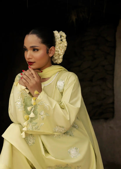 Ladies Embroidered Light Yellow Shalwar Kameez Online in UK USA Canada