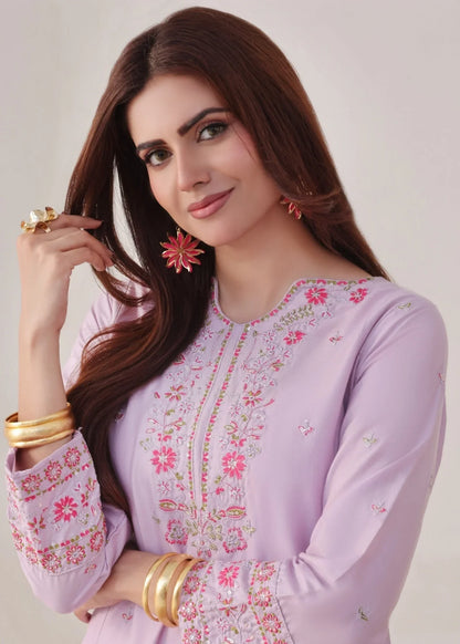 Ladies Embroidered Lilac Farshi Shalwar Online in UK USA Canada