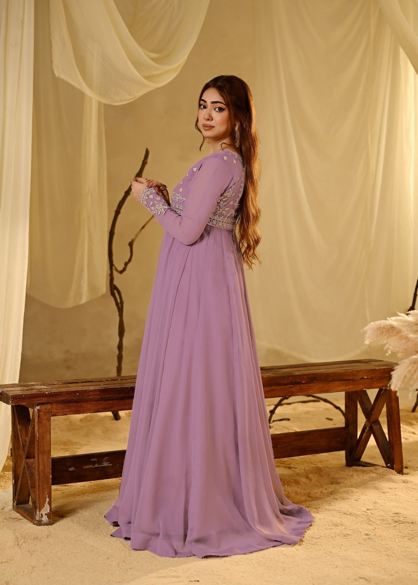 Ladies Embroidered Lilac Shalwar Kameez Online in UK USA Canada