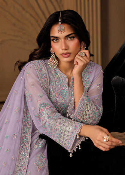 Ladies Embroidered Lilac Sharara Online in UK USA Canada