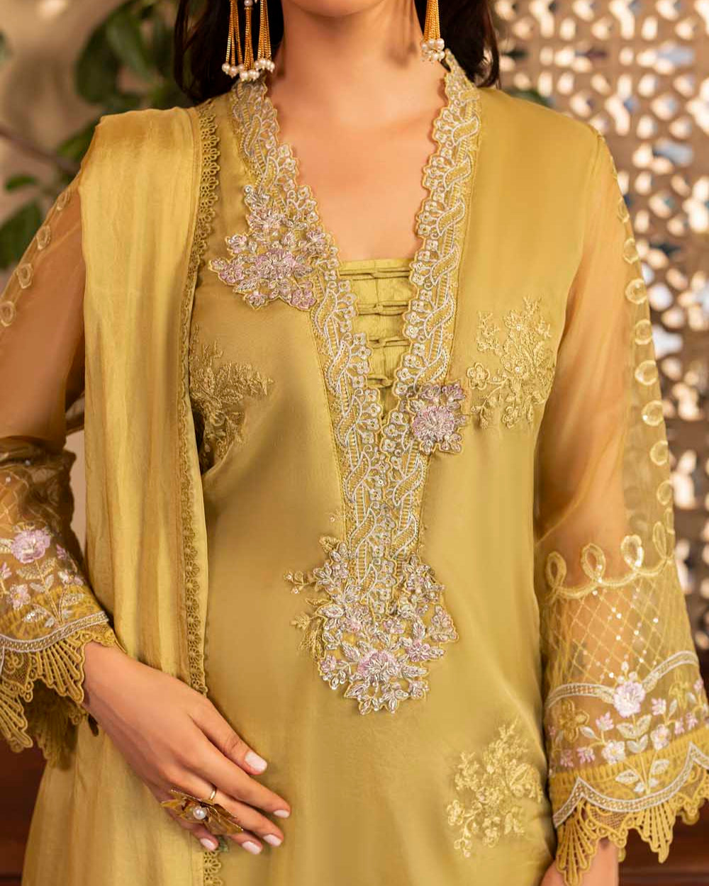 Ladies Embroidered Lime Green Shalwar Kameez Online in UK USA Canada
