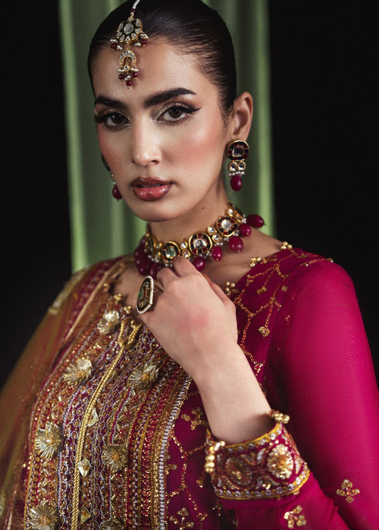 Ladies Embroidered Magenta Sharara Suit Online in UK USA Canada