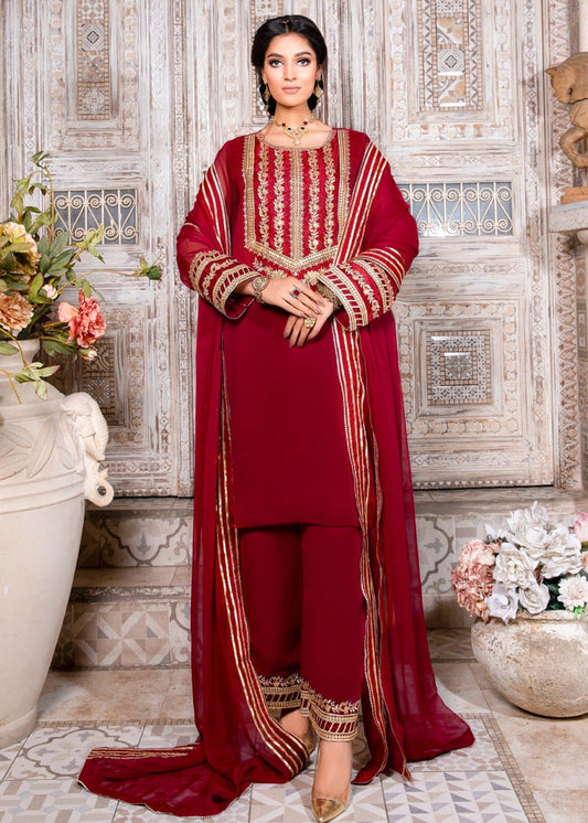 Ladies Embroidered Maroon Shalwar Kameez Online in UK USA Canada