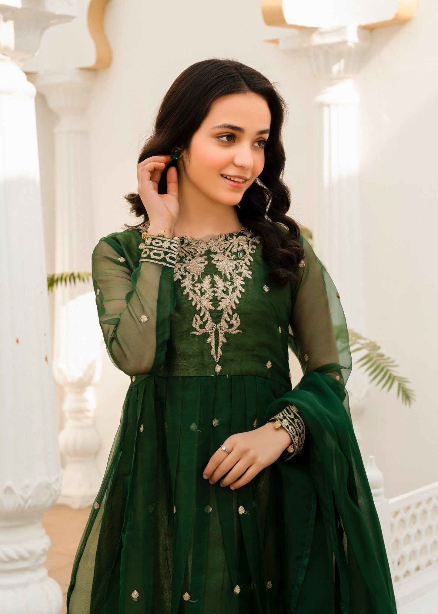 Ladies Embroidered Masuri Flared Suit Online in UK USA Canada