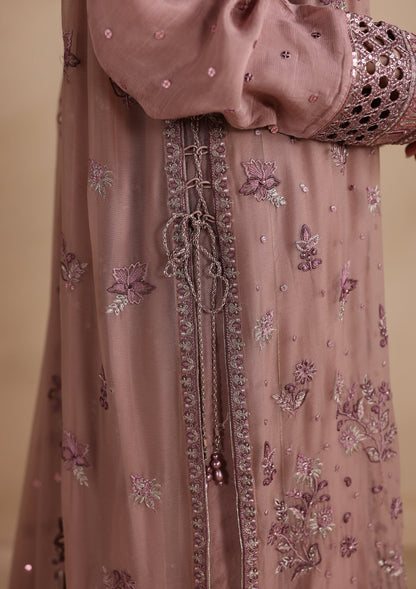 Ladies Embroidered Mauve Pink Shalwar Kameez Online in UK USA Canada