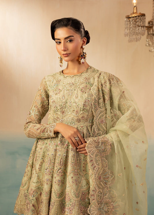 Ladies Embroidered Mint Green Farshi Shalwar Online in UK USA Canada