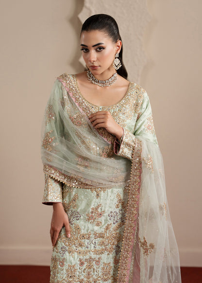 Ladies Embroidered Mint Green Shalwar Kameez Online in UK USA Canada