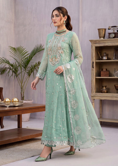 Ladies Embroidered Mint Green Shalwar Kameez Online in UK USA Canada