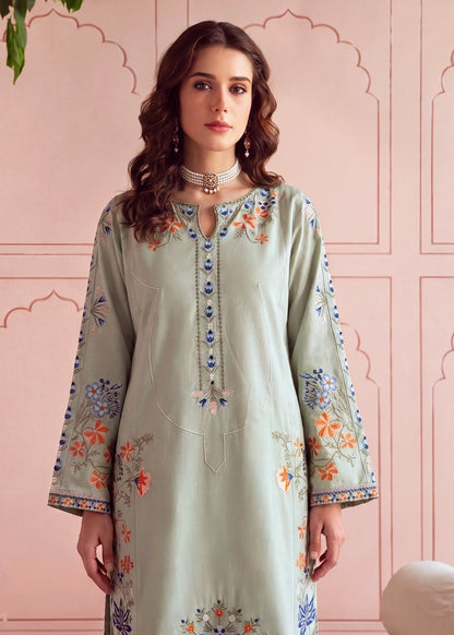 Ladies Embroidered Moss Green Shalwar Kameez Online in UK USA Canada