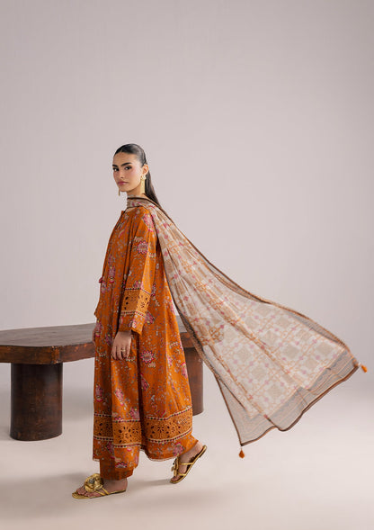 Ladies Embroidered Mustard Lawn Suit Online in UK USA Canada