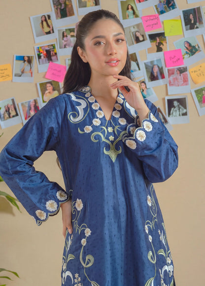 Ladies Embroidered Navy Blue Salwar Kameez Online in UK USA Canada