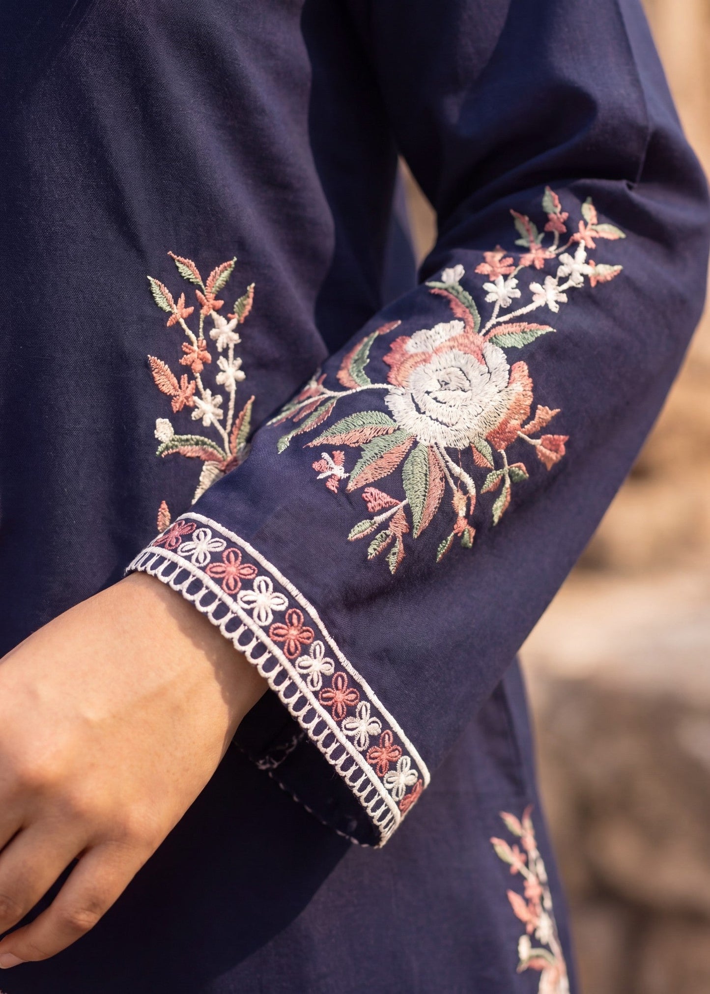 Ladies Embroidered Navy Blue Salwar Kameez Online in UK USA Canada