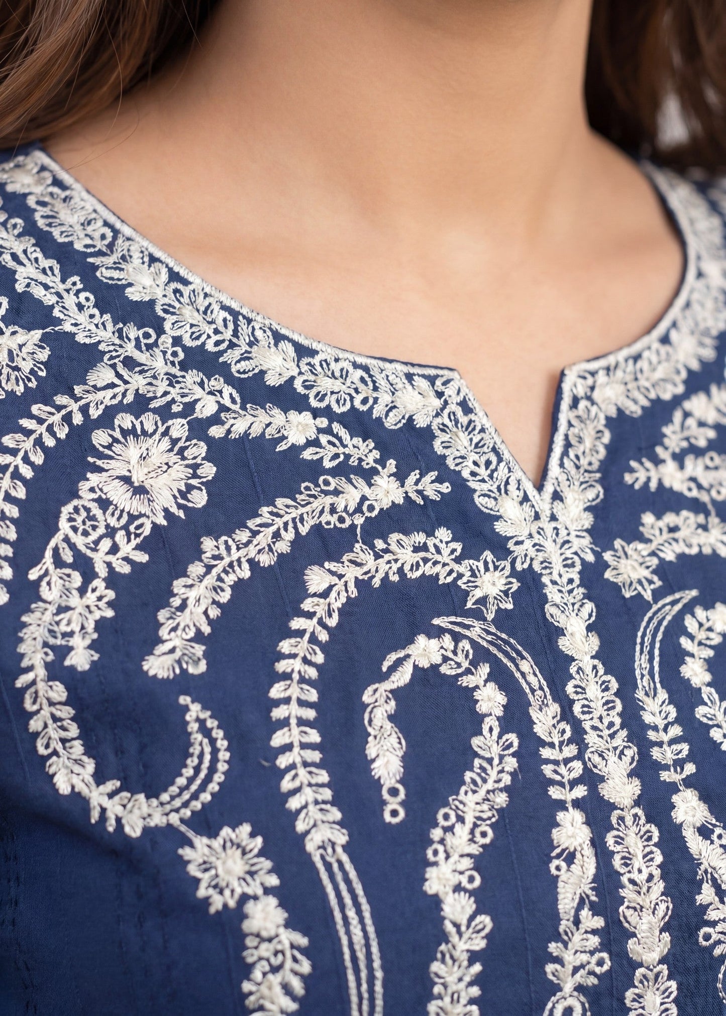 Ladies Embroidered Navy Blue Shalwar Kameez Online in UK USA Canada
