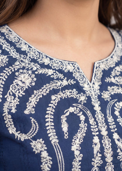 Ladies Embroidered Navy Blue Shalwar Kameez Online in UK USA Canada