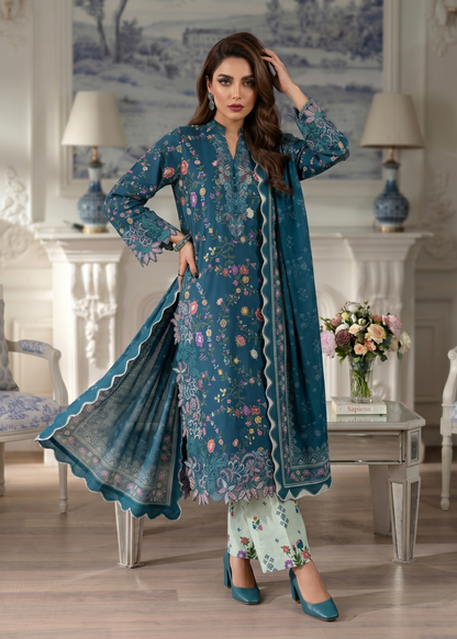 Ladies Embroidered Navy Blue Shalwar Kameez Online in UK USA Canada