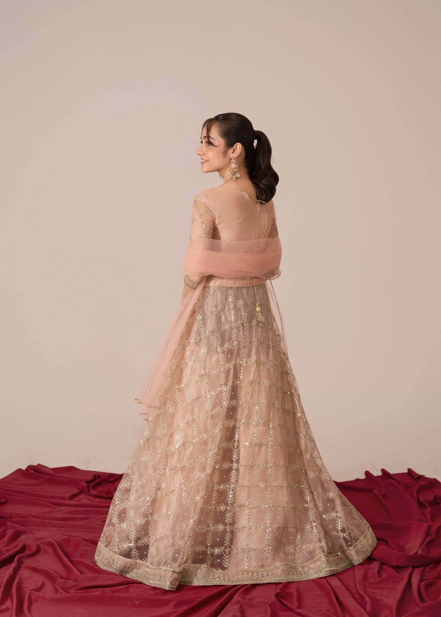 Ladies Embroidered Net Lehenga Party Wear Online in UK USA Canada