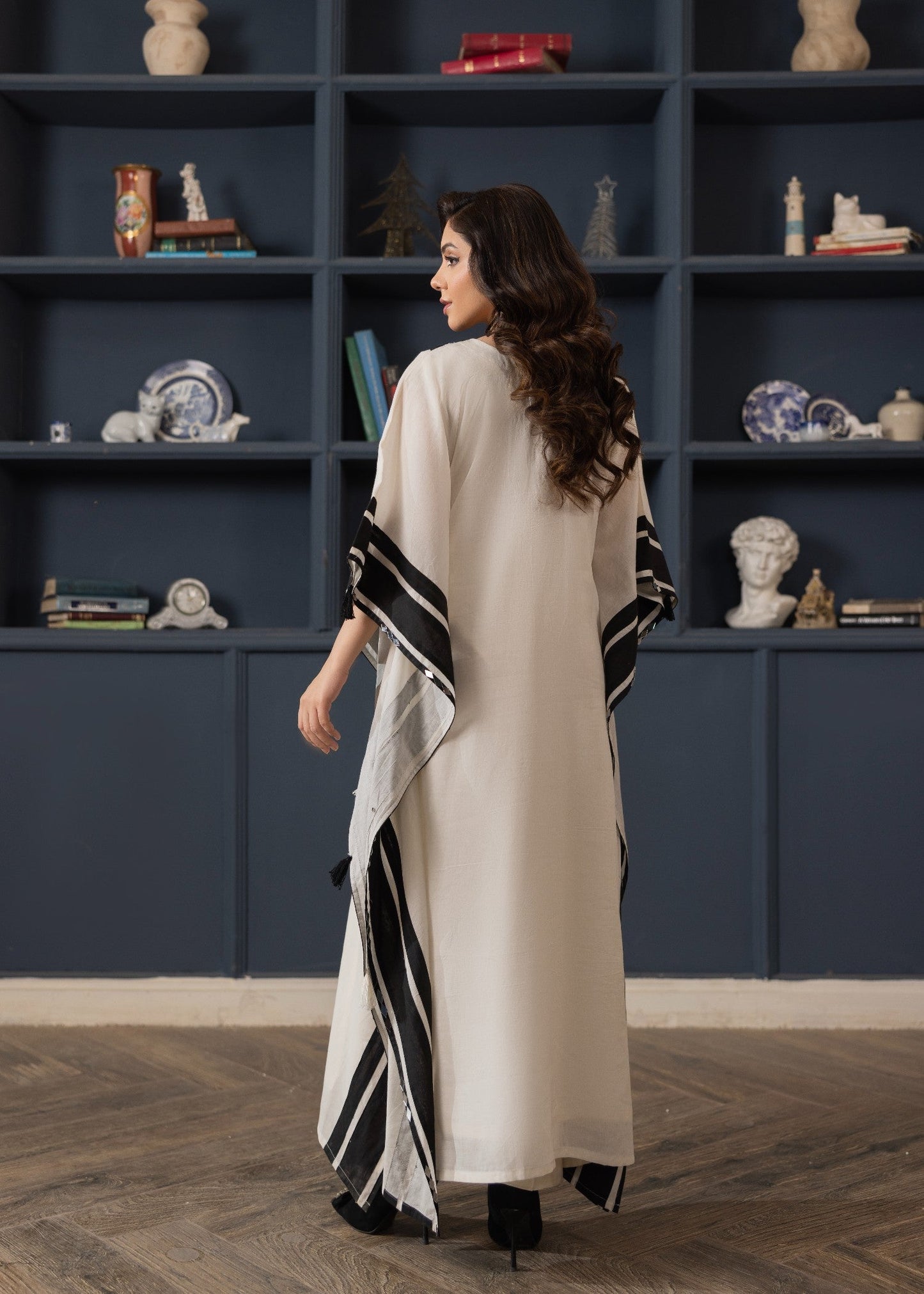 Ladies Embroidered Off-White Kaftan Shalwar Kameez Online in UK USA Canada