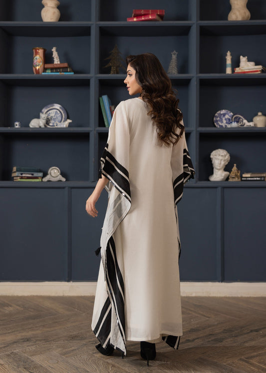 Ladies Embroidered Off-White Kaftan Shalwar Kameez Online in UK USA Canada