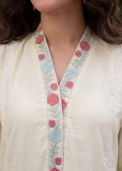 Ladies Embroidered Off-White Shalwar Kameez Online in UK USA Canada