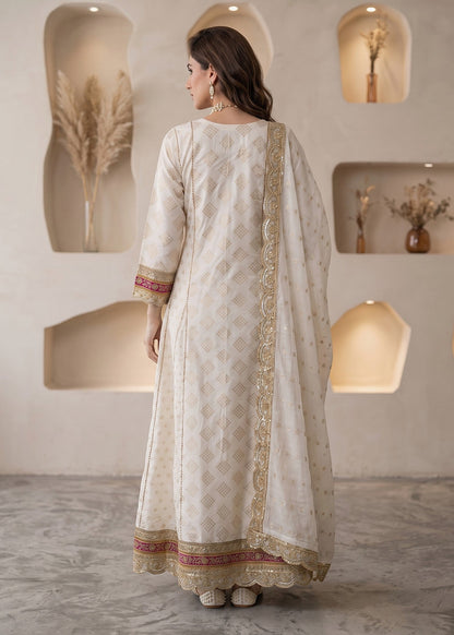 Ladies Embroidered Off-White Shalwar Kameez Online in UK USA Canada