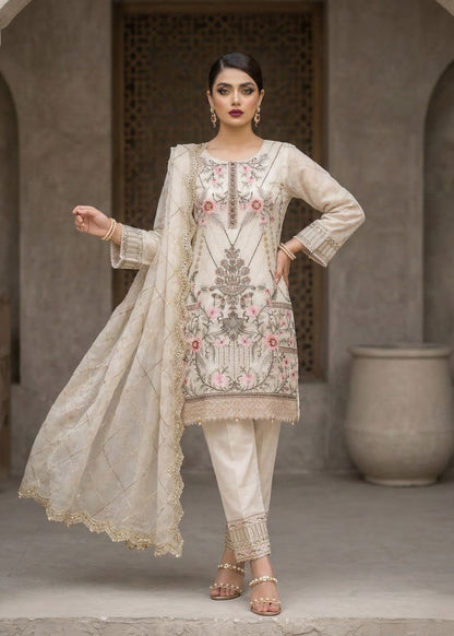 Ladies Embroidered Off White Shalwar Kameez Online in UK USA Canada