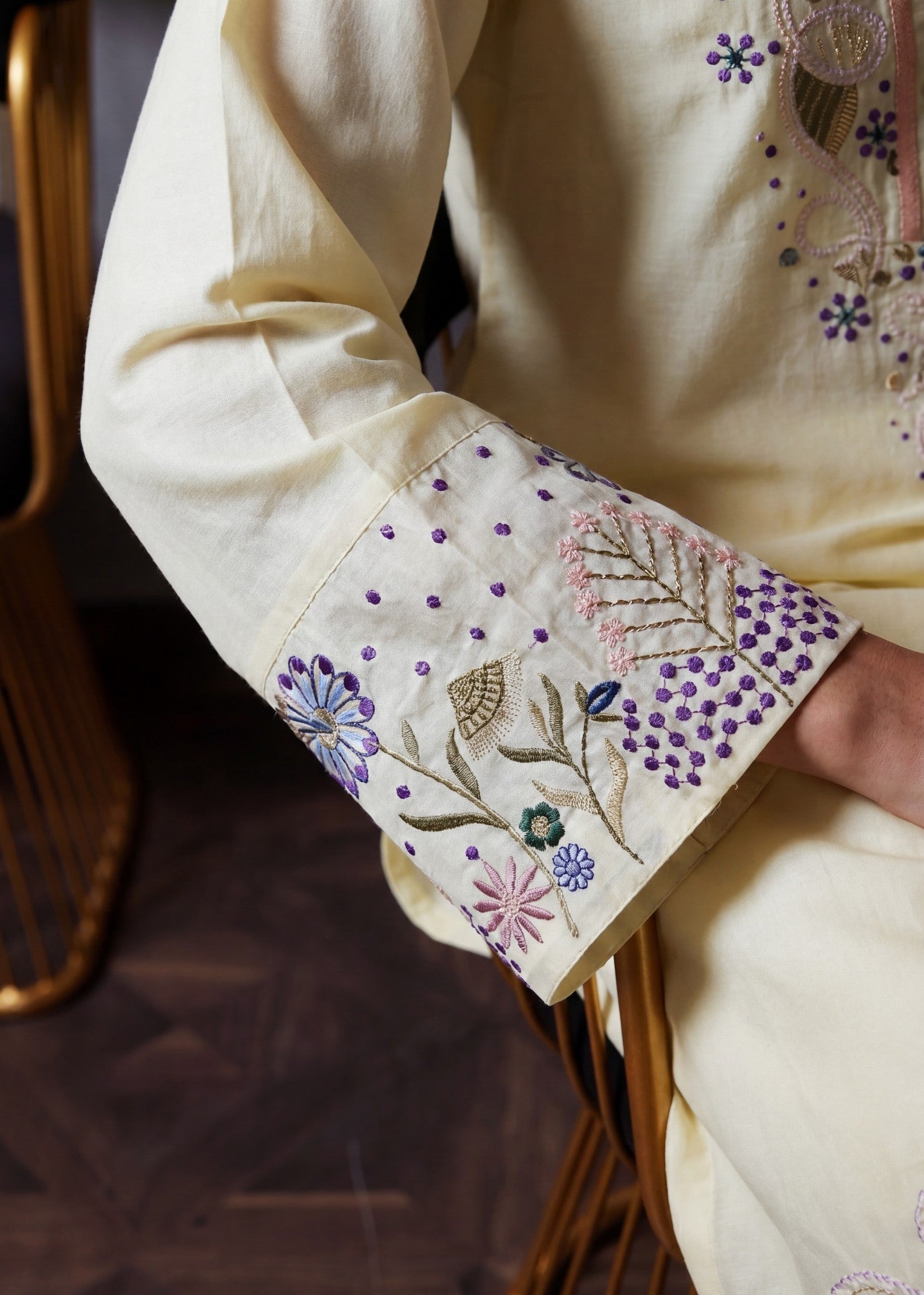 Ladies Embroidered Off-White Shalwar Kameez Online in UK USA Canada