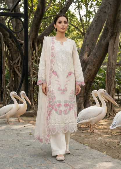 Ladies Embroidered Off-White Straight Kurta Suit Online in UK USA Canada