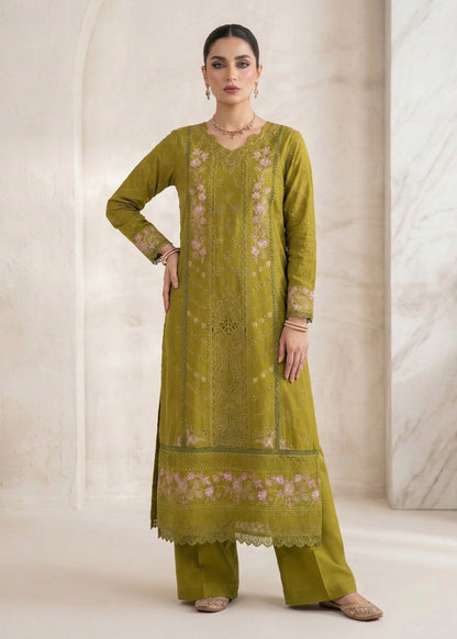 Ladies Embroidered Olive Green Shalwar Kameez Online in UK USA Canada