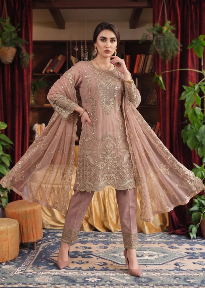 Ladies Embroidered Organza Festive Wear Online in UK USA Canada