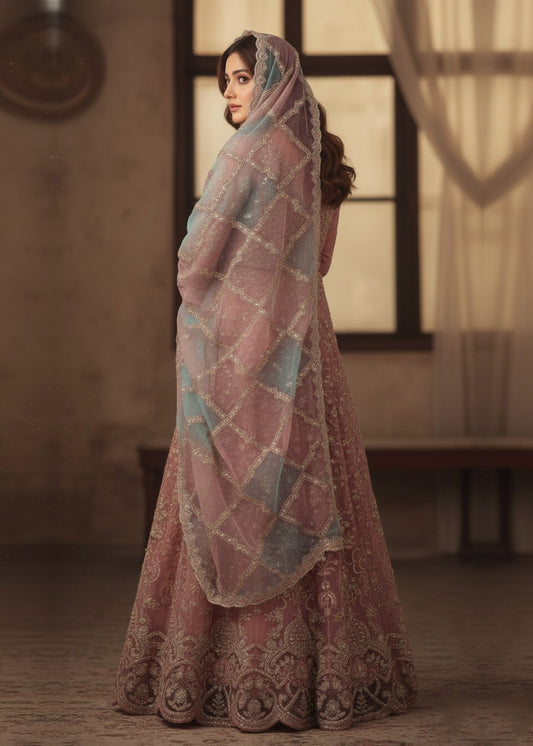 Ladies Embroidered Organza Festive Wear Suit Online in UK USA Canada