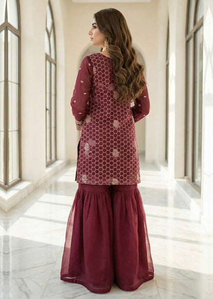 Ladies Embroidered Organza Partywear Salwar Kameez Online in UK USA Canada