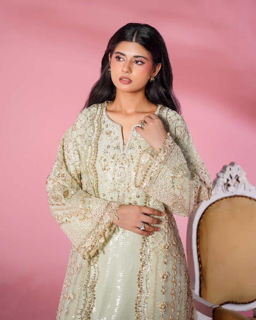 Ladies Embroidered Organza Salwar Kameez Online in UK USA Canada