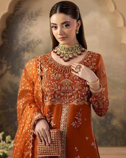 Ladies Embroidered Organza Sharara Outfit Online in UK USA Canada