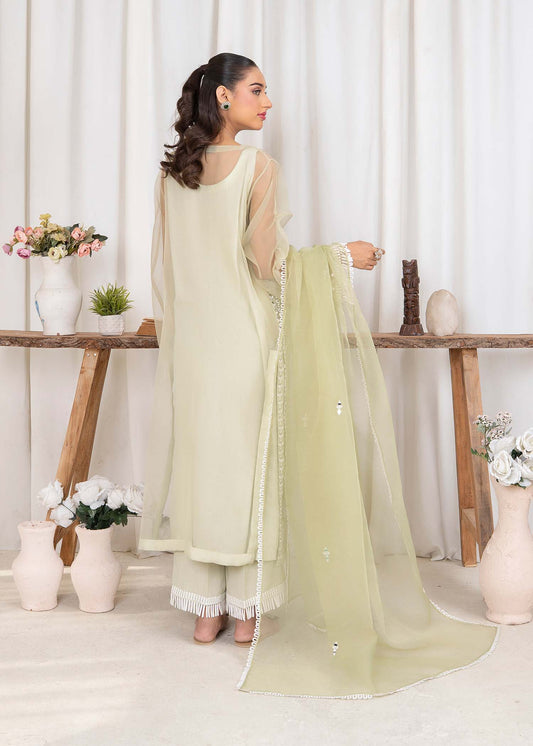 Ladies Embroidered Organza Suit with Raw Silk Trouser Online in UK USA Canada