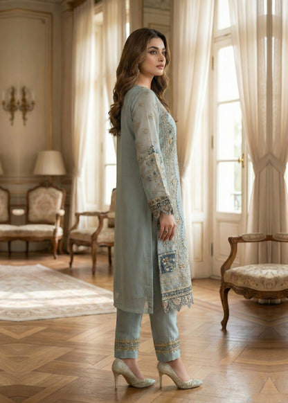Ladies Embroidered Pastel Green Shalwar Kameez Online in UK USA Canada