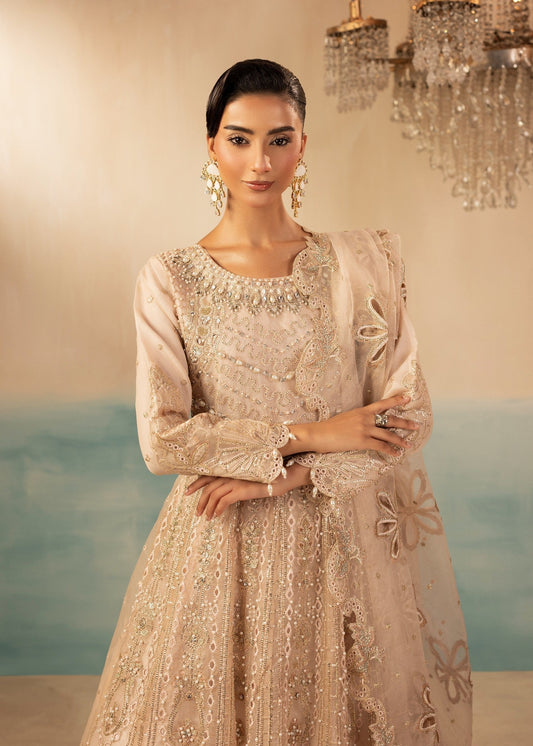 Ladies Embroidered Pastel Pink Organza Shalwar Kameez Online in UK USA Canada