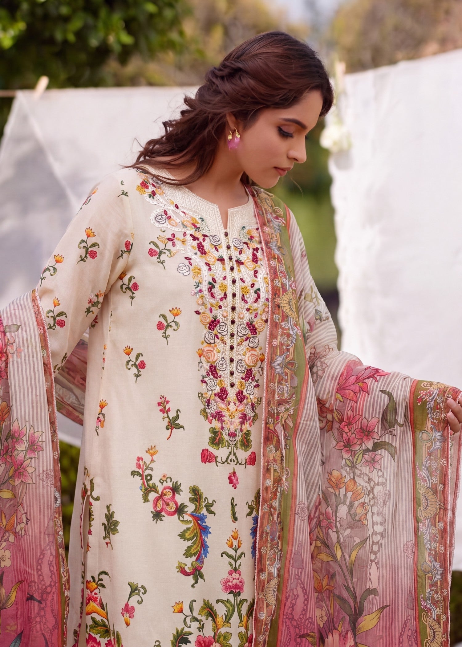 Ladies Embroidered Pastel Pink Shalwar Kameez Online in UK USA Canada