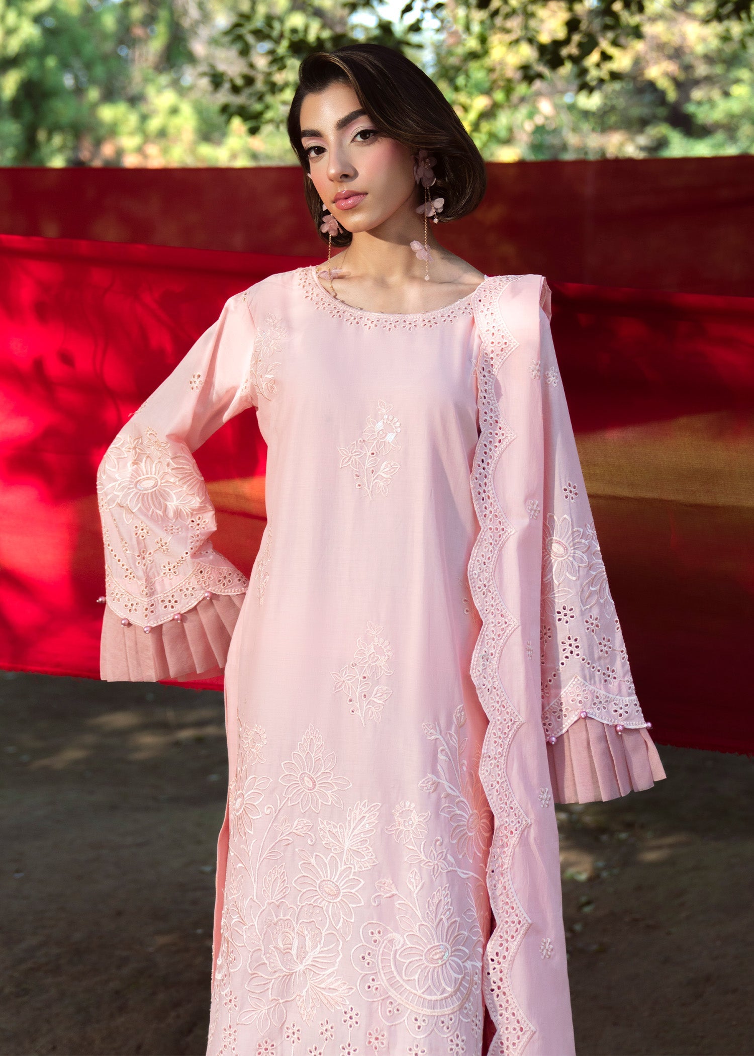 Ladies Embroidered Pastel Pink Shalwar Kameez Online in UK USA Canada